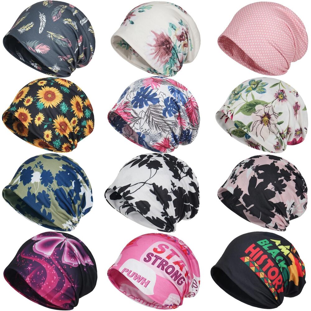 4851 Printed Stretch Slouchy Multi-Functional Headwear for Hats Beanie Cap